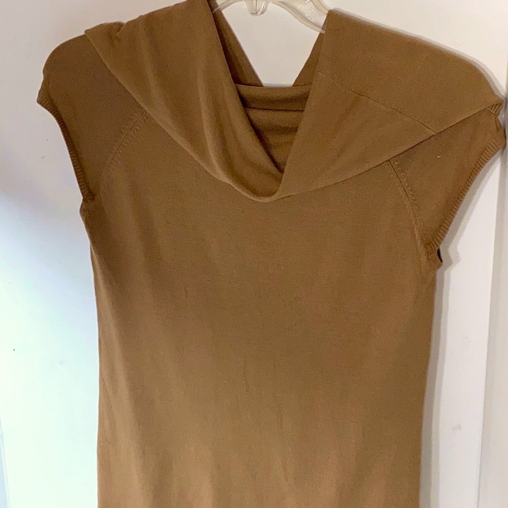 Spiegel Woman Tan Sleeveless Pullover Cowl Neck Sweater Size L